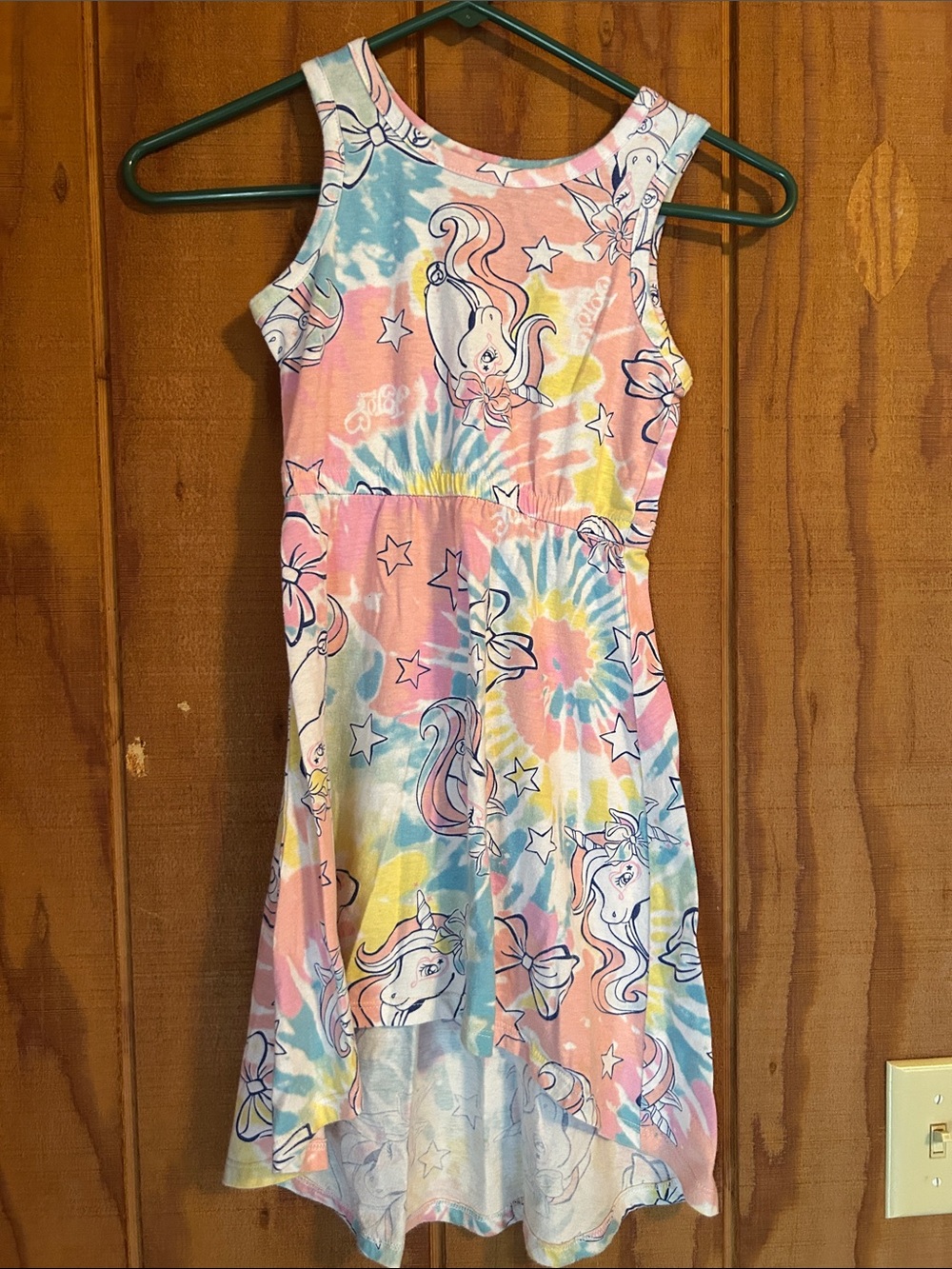 JoJo Siwa Pastel Tie-Dye Unicorn Dress - Pink, Blue, Yellow